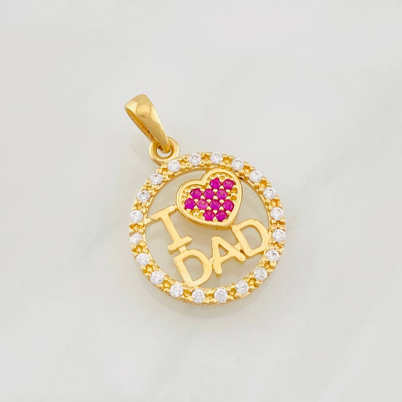 Dije I Love You Dad 2g / 3/4 in Oro Amarillo 18K