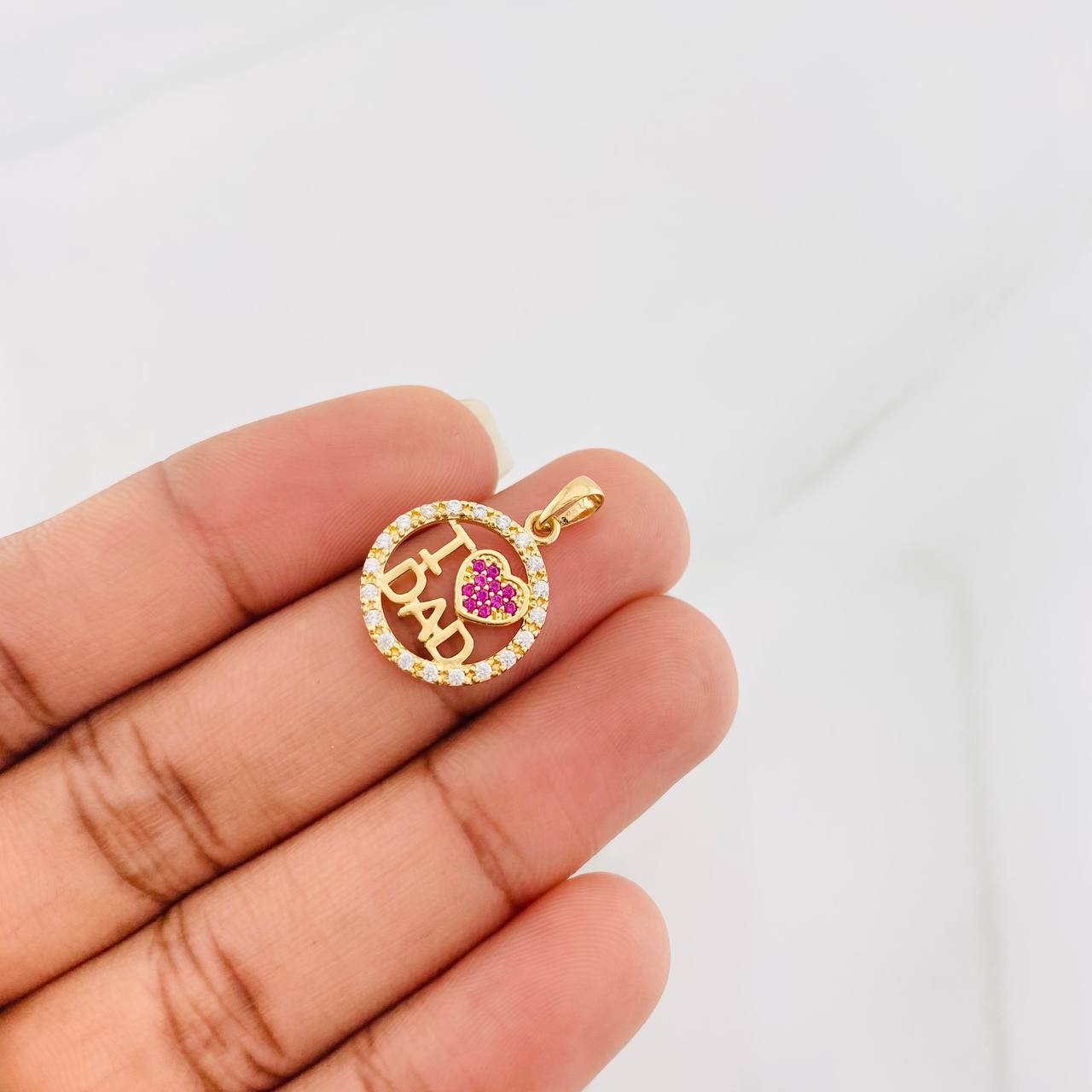 Dije I Love You Dad 2g / 3/4 in Oro Amarillo 18K
