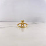 Bear Ring 2.25gr / Size 6 1/2 / Fuchsia-Green-Blue Zircons 18 Yellow Gold &