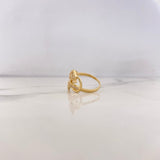 Ribbon Ring 3.85gr / T6 1/4 / White Zircons 18K Yellow Gold #