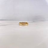 Thick Churumbela Ring 2.15gr / Size 6 1/4 / Colored Zircons 18K Yellow Gold &