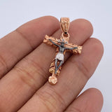 Pendant Milagroso Christ Cross of Buga 5.15gr / 3.7cm / Three 18K Golds &