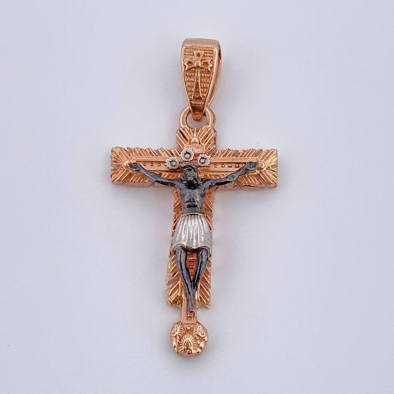 Pendant Milagroso Christ Cross of Buga 5.15gr / 3.7cm / Three 18K Golds &
