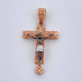 Pendant Milagroso Christ Cross of Buga 5.15gr / 3.7cm / Three 18K Golds &