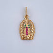 Dije Virgen Guadalupe 1.2gr / 2.1cm / Circones Blancos Verdes Fucsias Oro Amarillo 18K &