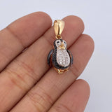 Pendant Penguin 3.65gr / 2.7cm / White Black Zircons Three 18K Golds &