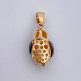 Pendant Penguin 3.65gr / 2.7cm / White Black Zircons Three 18K Golds &