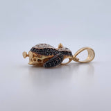 Pendant Penguin 3.65gr / 2.7cm / White Black Zircons Three 18K Golds &