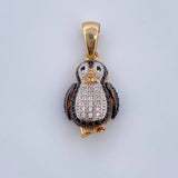 Pendant Penguin 3.65gr / 2.7cm / White Black Zircons Three 18K Golds &