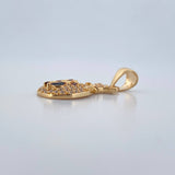 Pendant Money Bag 2.45gr / 2.8cm / White and Black Zircons Two Golds Black Yellow 18K &