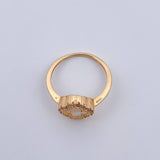 Anillo Trebol 2.75gr / T6 1/4 / Nacar Blanco Circones Blancos Oro Amarillo 18K &