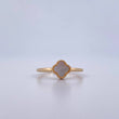 Anillo Trebol  1.8gr / T6 / Nacar Blanco Oro Amarillo 18K &