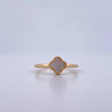 Anillo Trebol  1.8gr / T6 / Nacar Blanco Oro Amarillo 18K &