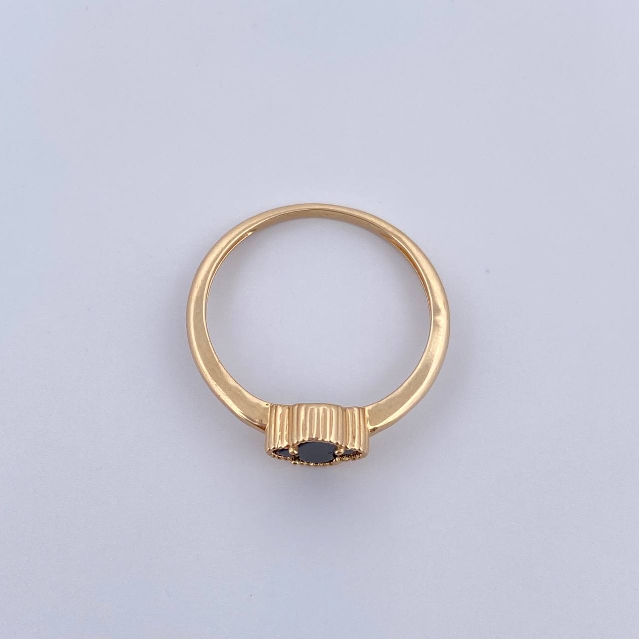 Ring Clover  1.9gr / T6 3/4 / Black Onyx 18K Yellow Gold &