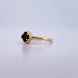 Ring Clover  1.9gr / T6 3/4 / Black Onyx 18K Yellow Gold &
