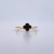Ring Clover  1.9gr / T6 3/4 / Black Onyx 18K Yellow Gold &