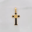 Dije Cruz San Benito 2.5g / 1 1/4 in Dos Oros Negro Amarillo 18K