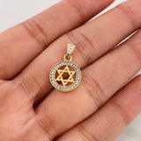 Dije Estrella de David 1.55g / 3/4 in  Dos Oros Amarillo Blanco 18K