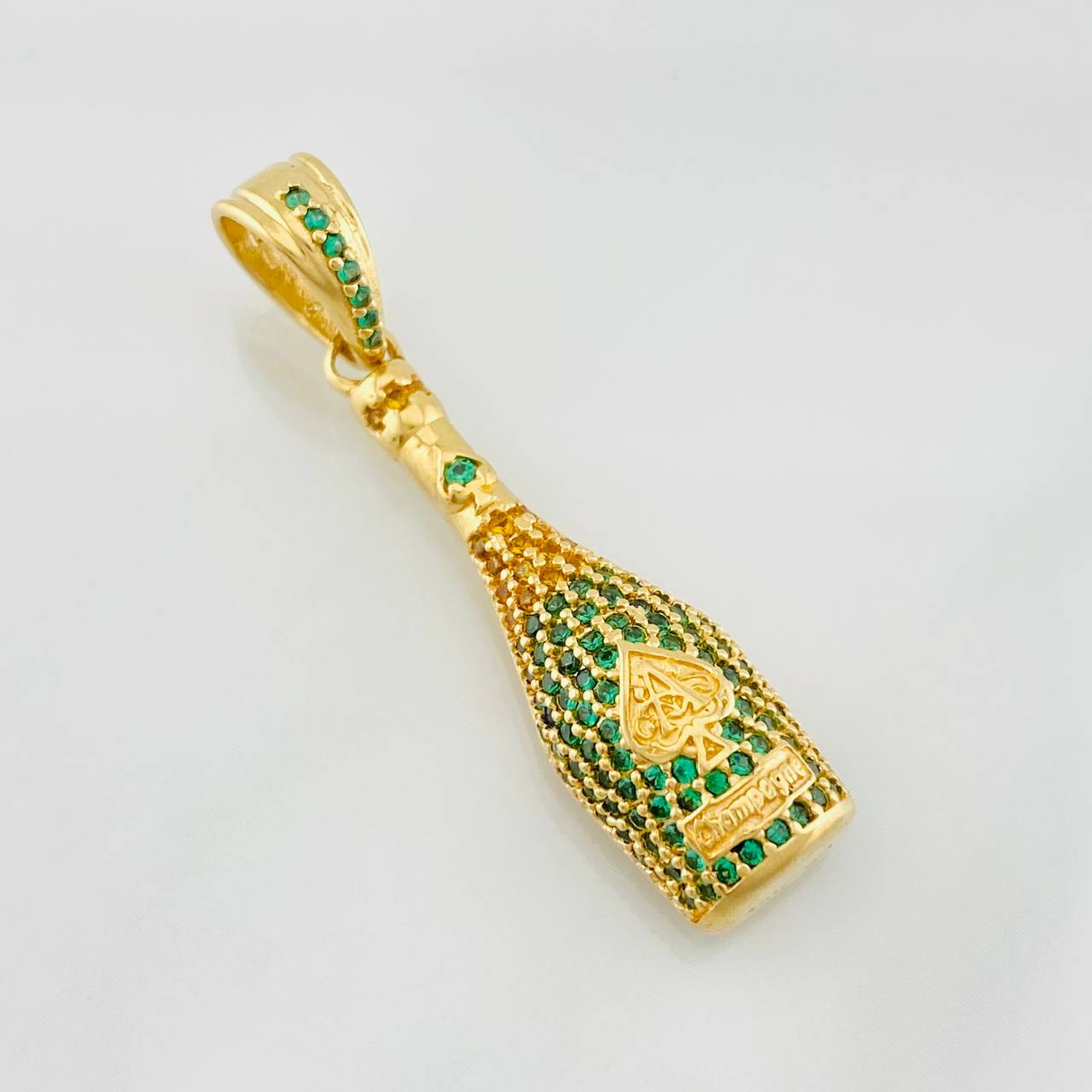 Dije Botella Champagne 4.25g / 1 1/2 in Oro Amarillo 18K