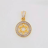 Dije Estrella de David 1.55g / 3/4 in  Dos Oros Amarillo Blanco 18K