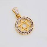 Dije Estrella de David 1.55g / 3/4 in  Dos Oros Amarillo Blanco 18K