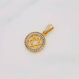 Dije Estrella de David 1.55g / 3/4 in  Dos Oros Amarillo Blanco 18K