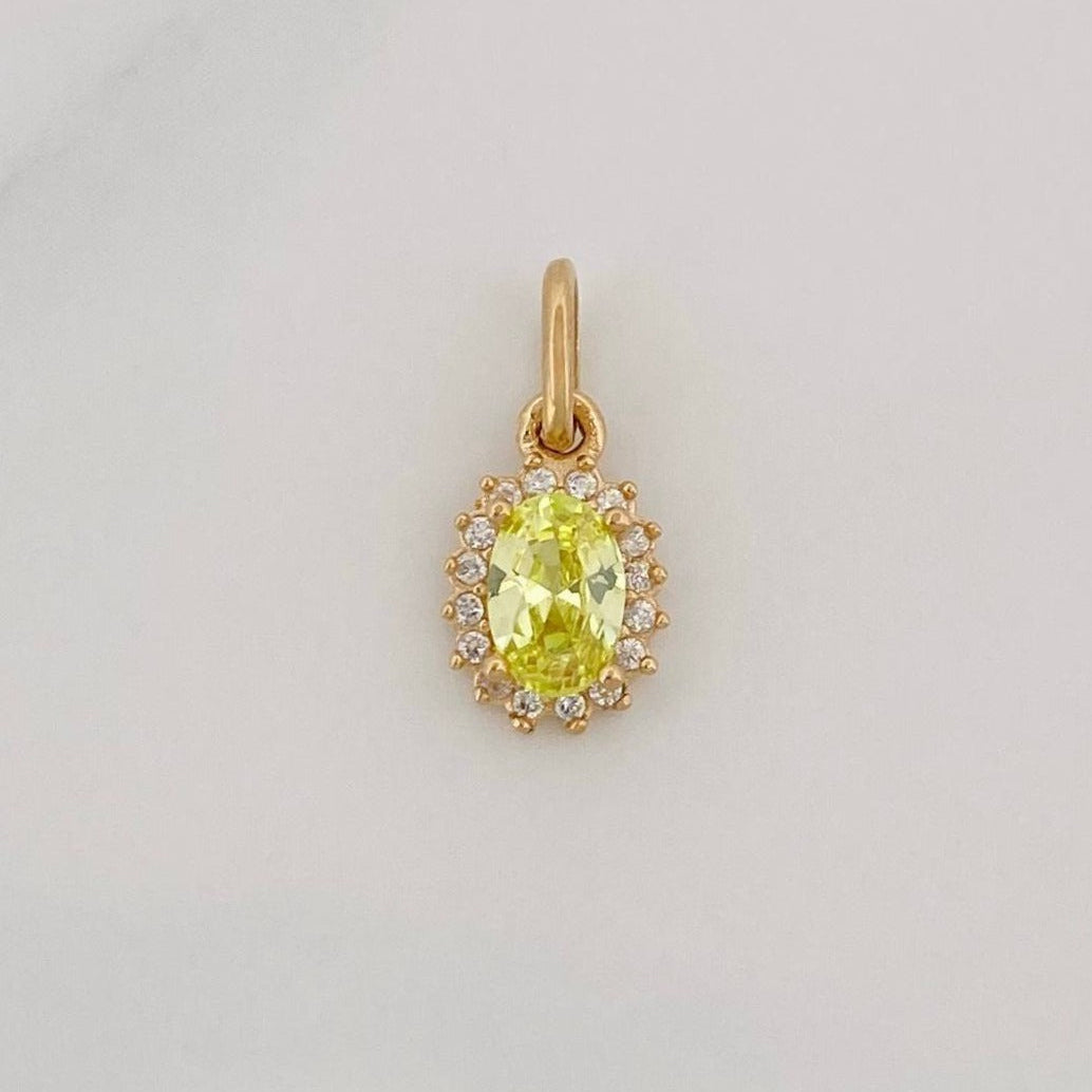 Pendant Oval Halo 0.7g / 1/2 in Yellow Gold 18K