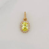 Pendant Oval Halo 0.7g / 1/2 in Yellow Gold 18K