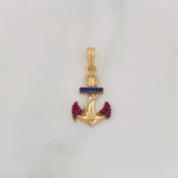 Pendant Anchor 2g / 1 1/4 in Two-Tone Black Yellow 18K