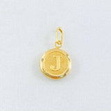 Pendant Circle Letter J 0.35 g / 3/4 in Yellow Gold 18K