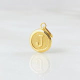 Pendant Circle Letter J 0.35 g / 3/4 in Yellow Gold 18K