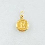 Dije Letra Circulo E 0.4 g / 3/4 in Oro Amarillo 18K