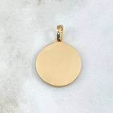 Dije Placa Marco Circular 8.6gr / 4cm / Circones Blancos Oro Amarillo 18K