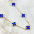 Cadena Cajón Trébol VCyA 37.15gr / 65cm / 2mm Lapislazuli Oro Amarillo 18K