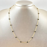 Cadena Aro Seguido Treból VCyA Gradual 5.1gr / 42.5cm-45.5cm / 0.7mm Onix Negro 17und Oro Amarillo 18K
