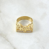 Ring Name ANGIE 5.4gr / T6 1/2 / White Zircons 18K Yellow Gold