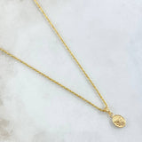 Set Rope Chain 1gr / 50cm / 1.2mm + Pendant San Miguel Archangel 0.35gr / 1.5cm Beveled Charger 1.35gr 18K Yellow Gold (Offer)
