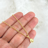 Set Rope Chain 1gr / 50cm / 1.2mm + Pendant San Miguel Archangel 0.35gr / 1.5cm Beveled Charger 1.35gr 18K Yellow Gold (Offer)