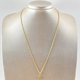 Set Rope Chain 1gr / 50cm / 1.2mm + Pendant Guardian Angel 0.45gr / 1.5cm Matte Circle 1.45gr 18K Yellow Gold (Offer)