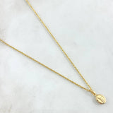 Chain Set Bow 0.95gr / 50cm / 1.2mm + Pendant Saint Michael the Archangel 0.4gr / 1.5cm Matte 1.35gr Yellow Gold 18K (Offer)