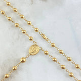 Rosario Virgen Milagrosa 8.4gr / 55cm-4mm-5mm Cruz Cristo Bordeada Oro Amarillo 18K