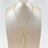 Rosario Virgen Milagrosa 6.35gr / 50cm-3mm-4mm Cruz Cristo Puntas Floreadas Oro Amarillo 18K