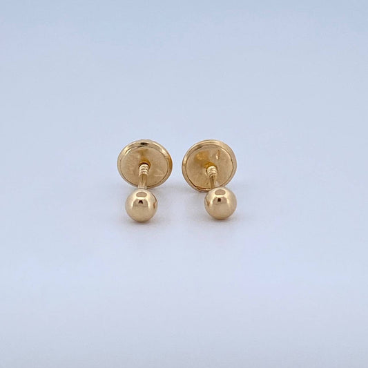 Stud Earrings Bead 0.45gr / 18K Gold &