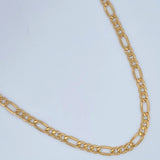 Cadena Figaro 8.95gr / 23 3/4 in / 4mm Oro Amarillo +1 18K $