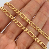 Cadena Figaro 8.95gr / 23 3/4 in / 4mm Oro Amarillo +1 18K $
