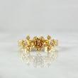 Rose Bouquet Ring 4.25gr / Size 5 1/2 / White Zircons 18K Yellow Gold