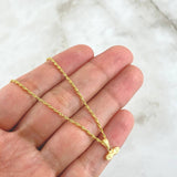 Set Rope Chain 1gr / 50cm / 1.2mm + Pendant Ojos Santa Lucia 0.3gr / 1.1cm Matte 1.3gr 18K Yellow Gold (Offer)