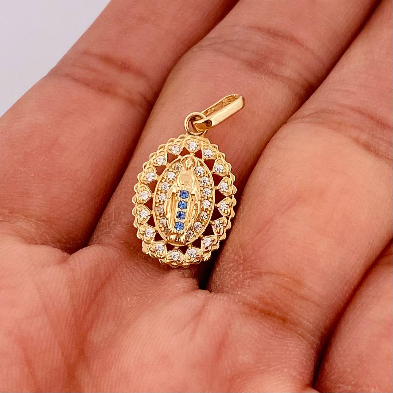 Dije Medalla Virgen Milagrosa 1.65g / 1 in Oro Amarillo 18K