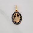 Pendant Guadalupe Virgin Medal 1.95g / 1 in Two-Tone Black Yellow 18K Gold