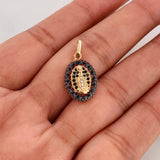Pendant Guadalupe Virgin Medal 1.95g / 1 in Two-Tone Black Yellow 18K Gold